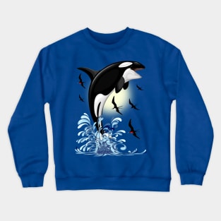 Orca Killer Whale jumping out of Ocean Crewneck Sweatshirt